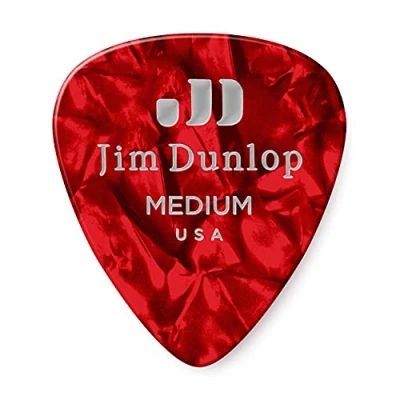 Image of Jim Dunlop 483P09MD Guitar Pick Player Pack Red Pearl (Pack of 12)