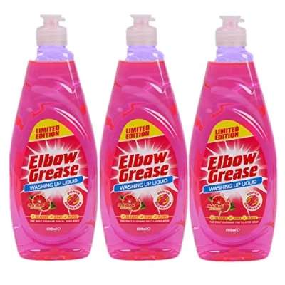 Image of 3 x 600ml Elbow Grease Washing Up Liquid Pink Blush Limited Edition