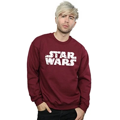 Image of Star Wars Men&#039;s Christmas Logo Sweatshirt XX Large Burgundy