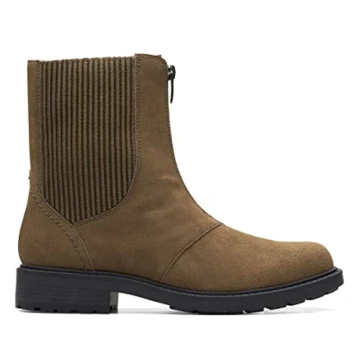 Image of Clarks Women&#039;s Orinoco2 Up Fashion Boot, Dark Olive SDE, 6 UK