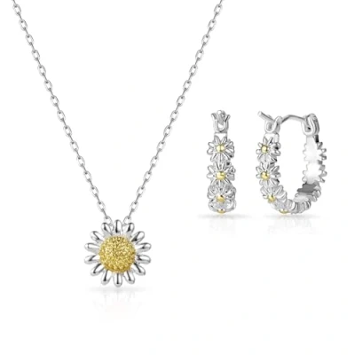 Image of Philip Jones Daisy Necklace and Hoop Earrings Set