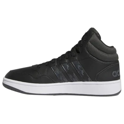 Image of adidas Men&#039;s Hoops 3.0 Mid Lifestyle Basketball Classic Vintage Shoes, core Black/Grey six/Cloud White, 3 UK