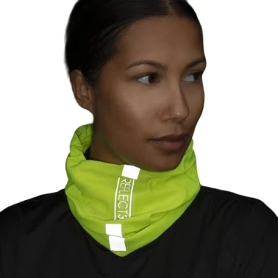 Image of Proviz REFLECT360 Reflective Breathable Unisex Windproof Multi Functional Neck Warmer Gaiter Hi Visibility, Yellow, One Size