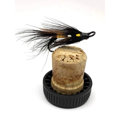 Image of BestCity Fly Fishing Salmon flies Black Shrimp Doubles sizes 6 10 Pack of 8 #41B