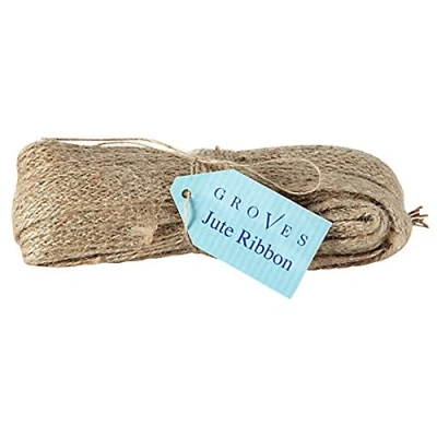 Image of Groves Natural Jute ribbon 15mm, 6m. Rustic vintage inspired gift wrapping