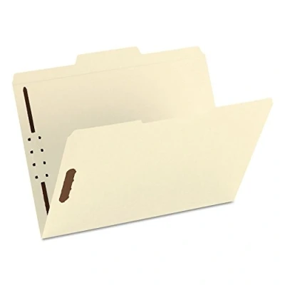 Image of Smead Fastener File Folder, 2 Fasteners, Reinforced 1/3 Cut Tab, Letter Size, Manila, 50 Per Box (14537)