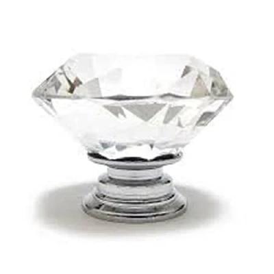 Image of Boolavard 30mm Clear Diamond Crystal Furniture Handle Cabinet Cupboard Wardrobe Door Knob Drawer Pull Knobs