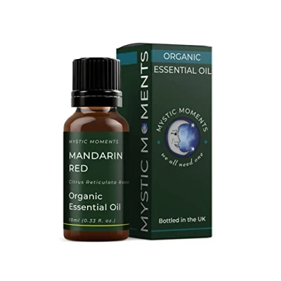 Image of Mystic Moments Organic Mandarin Red Essential Oil 10ml Pure &amp; Natural for Diffusers, Aromatherapy Massage Blends Vegan GMO Free
