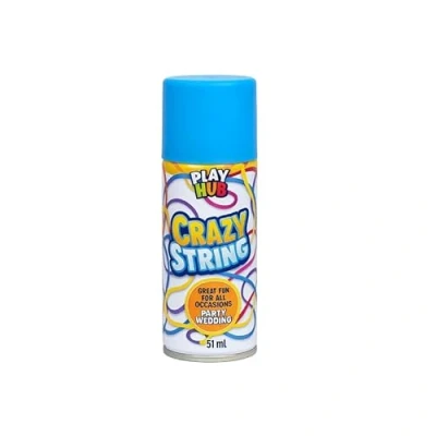 Image of Assorted Crazy Silly String Spray 51ml Fun Party for Celebrations, Weddings, Birthdays &amp; Festivals (Single, Polymer Resin and Metal)
