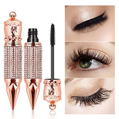 Image of 4D Silk Fiber Lash Mascara,Thicker and Longer, Voluminous Eyelashes,Natural Waterproof Smudge Proof, No Clumping, Smudging,Adds Length, Depth Glamour Effortlessly(Black)