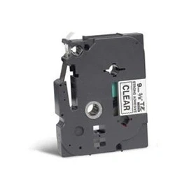 Image of Brother P Touch TZe Laminated Tape 9mm x 8m Black on Clear TZES121