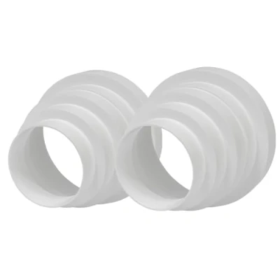 Image of Pack of 2 Plastic White 3&quot; to 6&quot; Inch Duct Inline Reducer Increaser Connector Vent Adapter 4&quot; 5&quot; // 80 150 mm