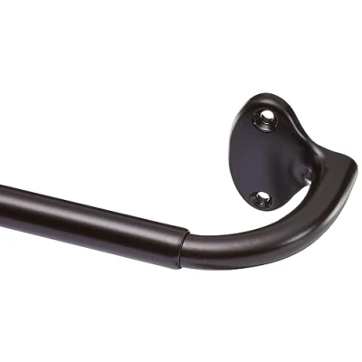 Image of Amazon Basics Extendable Room Darkening Blackout Curtain Rod with Curved Pole 71 to 122cm, Bronze