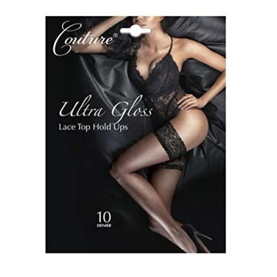 Image of Couture Ultra Gloss lace top hold ups medium (5&#039;0&quot; 5&#039;8&quot;, 152 173 cm) natural