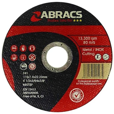 Image of 10 Abracs Proflex Trade Inox Extra Thin 115mm Cutting Discs supplied in a tin
