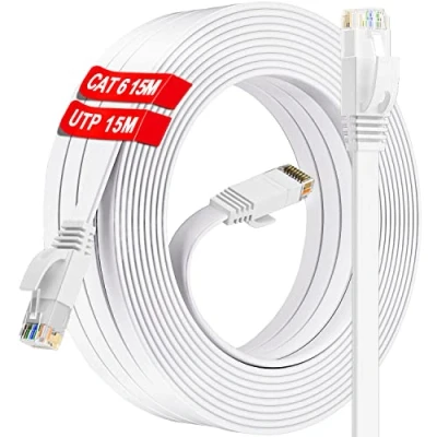 Image of ikbc 15m ethernet Cable, CAT6 cable Network RJ45 High Speed 10/100/1000Mbit/s Patch UTP Compatible with CAT.5 / CAT.5e