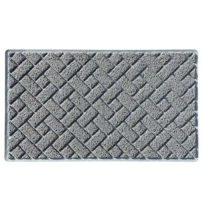 Image of Nicoman Diamond Quilted Shape Doormat｜Non Marking Non Slip On Hard Floors｜For Indoor or Sheltered Outdoor Use (75x44cm, GREY, Outdoor)