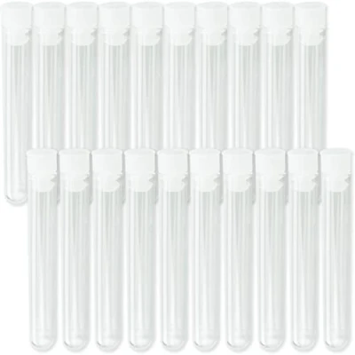 Image of Plastic Test Tubes,Pack of 60 Sample Tubes Gift With Caps, 12 * 75mm, Transparent Lids