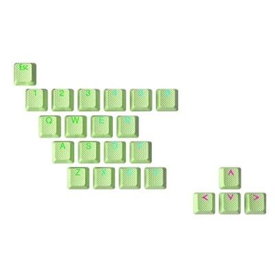 Image of Ranked Rubber Keycap Set Double shot Translucent OEM Profile for Mechanical Gaming Keyboard (Pistachio, 23 Keys)