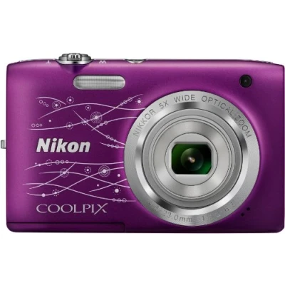 Image of Nikon Coolpix S2800 Digital Camera Compact 20.1 MP 720P 5x Optical Zoom Violet/Ornament (Renewed)