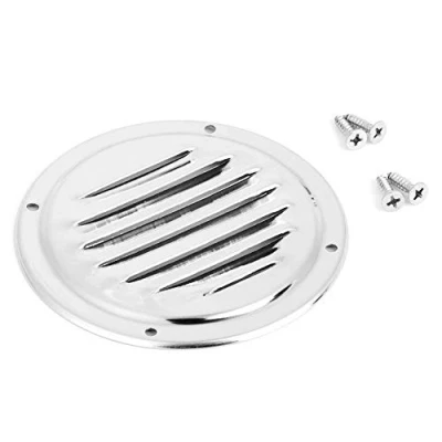 Image of Vent louvre Grille Louvered Ventilator Grill, Marine Grade Stainless Steel Round Air Louver Grill Cover