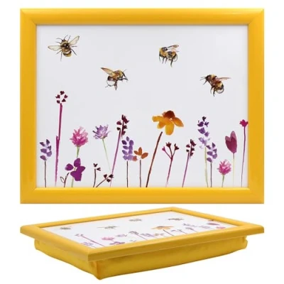 Image of Lap Tray Small Pretty Water Colour Busy Bees Design by Jennifer Rose