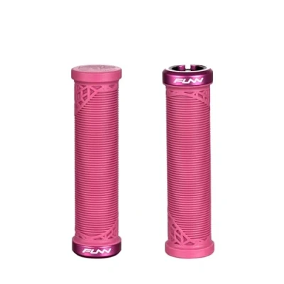 Image of Funn Hilt JR Mountain Bike Handlebar Grips with Single Lock On Clamp, Bicycle Locking 19 mm Inner Diameter, Short For Youth, Girls and Boys (Pink)