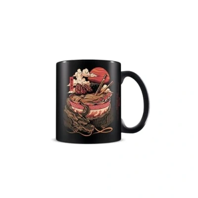 Image of Pyramid International Ilustrata Mug (Dragon&#039;s Ramen Design) 11oz Ceramic Coffee Mug, Cups and Mugs for Men Women Official Merchandise, Black