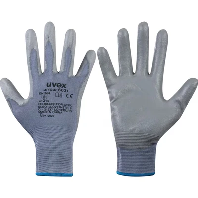 Image of uvex Mechanical Hazard Gloves, PU Coated, Grey, Size 9