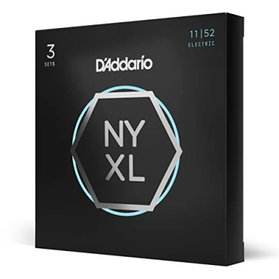 Image of D&#039;Addario Guitar Strings NYXL Electric NYXL1152 3P Unrivaled Strength, Tuning Stability, Enhanced Mid Range For 6 String Guitars 11 52 Medium Top/Heavy Bottom, 3 Pack