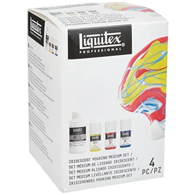 Image of Liquitex Professional Iridescent Pouring Medium Set, Includes 3 x 2 oz Soft Body Acrylic Paint Bottles