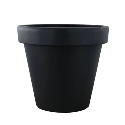 Image of Large Flower Pot Planter Round Garden Plant Indoor Outdoor Rust Resistant Container (20 x 18 cm Round, Anthracite)