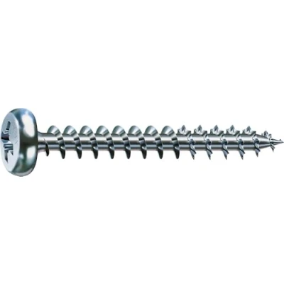 Image of SPAX 0231010300155 Universal Screw, 3.0 x 15 mm, Phillips Z1, Half Round Head, Fully Thread, 4CUT, WIROX A3J, Blank Galvanised, Pack of 1000