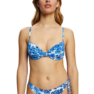 Image of ESPRIT Women&#039;s Sabang Beach RCS Padded Bra Bikini, Blue, 36 / 70B