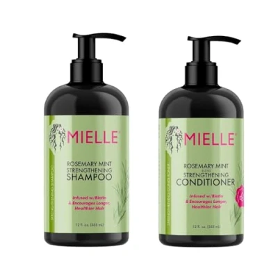 Image of Mielle Rosemary Mint Biotin Infused Hair Growth Products for Stronger and Healthier Shampoo &amp; New Conditioner Styling Bundle Set 2 PCS