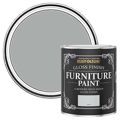 Image of Rust Oleum Light Grey Furniture Paint in Gloss Finish Dove 750ml