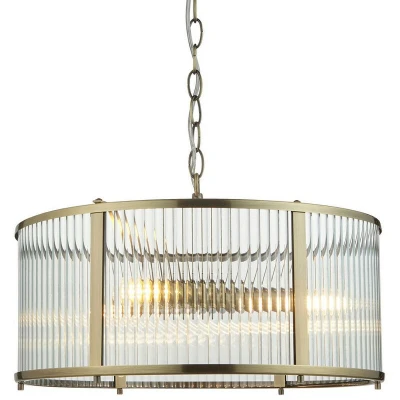 Image of Ridgeton 3 Light Decorative Ceiling Pendant Antique Brass