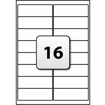 Image of indigo® Multipurpose White A4 Labels 100 Sheets Per Box Inkjet, Laser, and Copier (16 Label Sheet (99 x 33.9mm))