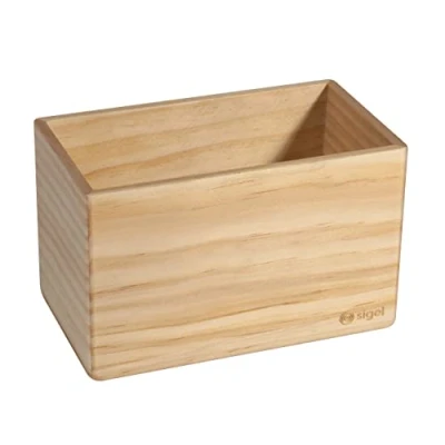 Image of SIGEL BA401 Storage box, Beige, 13 x 8 cm, solid wood pine, integrated magnets, for magnetic WhiteBoards and Glass Boards