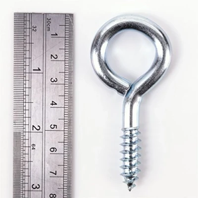 Image of 10x Screw in Eyes Large 75mm Heavy Duty BZP Metal