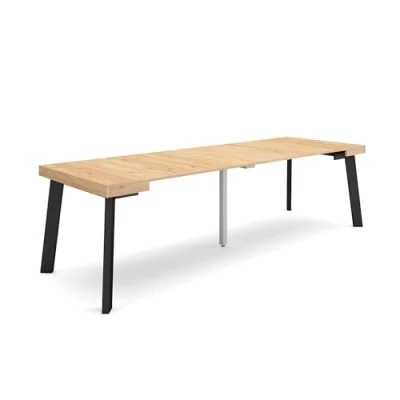 Image of Skraut Home Extendable Console Table Folding Dining 260 For 12 diners Wooden legs Modern Style Oak