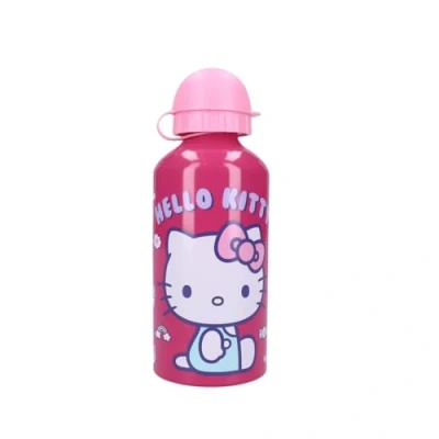Image of My sweety pop Hello Kitty Girls Water Bottle Aluminium Kids Nursery, Kindergarten, School, Holiday, Meal 19cm 500ml Hydration Gift Idea (Hello Pink)