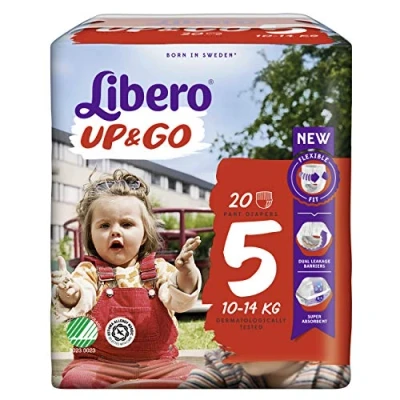 Image of Libero UP&amp;GO 5 Pull Up Baby Nappies 10 14kg (1 Pack of 20)