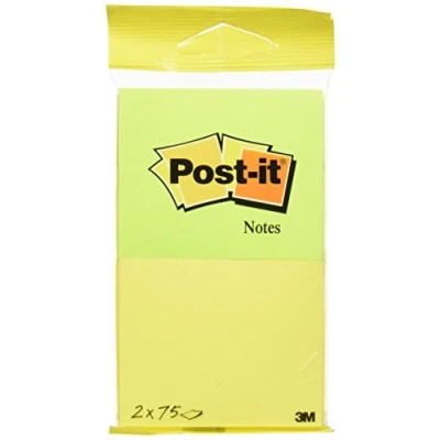 Image of Post It 6720 YG, Pack of 2 Notes, Neon Yellow, Green, 76 x 63.5 mm