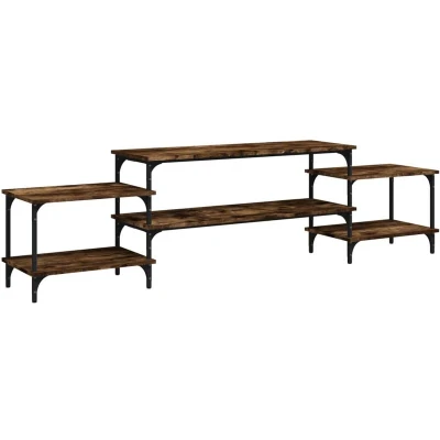 Image of vidaXL TV Cabinet Smoked Oak 197x35x52 cm Engineered Wood