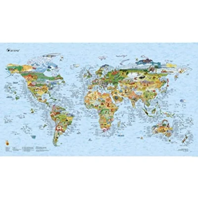Image of Awesome Maps Surftrip Map by Illustrated World for Surfers rewritable 97,5 x 56 cm