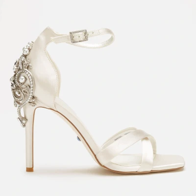 Image of Dune London Women&#039;s Maridel Satin Heeled Sandals Ivory UK 8