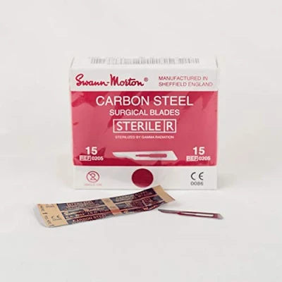 Image of Swann Morton No.15 Sterilised Surgical Blades (x 100 Single Blades)