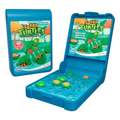 Image of ThinkFun Topsy Turtles Flip N&#039; Play Fun Quick Challenge Game for Adults and Kids Age 8 Years Up New 2024