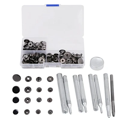 Image of 40 Sets Press Stud Snap Button Popper Fastener Leather Jeans Accessories Base Tools (Black)